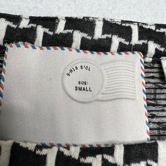 Anthropologie Postmark‎ Womens Black White Basketweave Tunic  Size Small - Picture 3 of 14